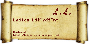 Ladics Lóránt névjegykártya