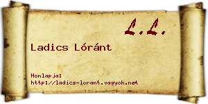 Ladics Lóránt névjegykártya